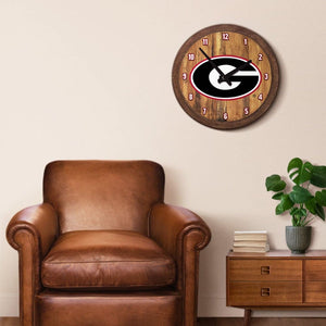 Georgia Bulldogs: "Faux" Barrel Top Wall Clock - The Fan-Brand