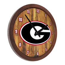 Load image into Gallery viewer, Georgia Bulldogs: &quot;Faux&quot; Barrel Top Wall Clock - The Fan-Brand