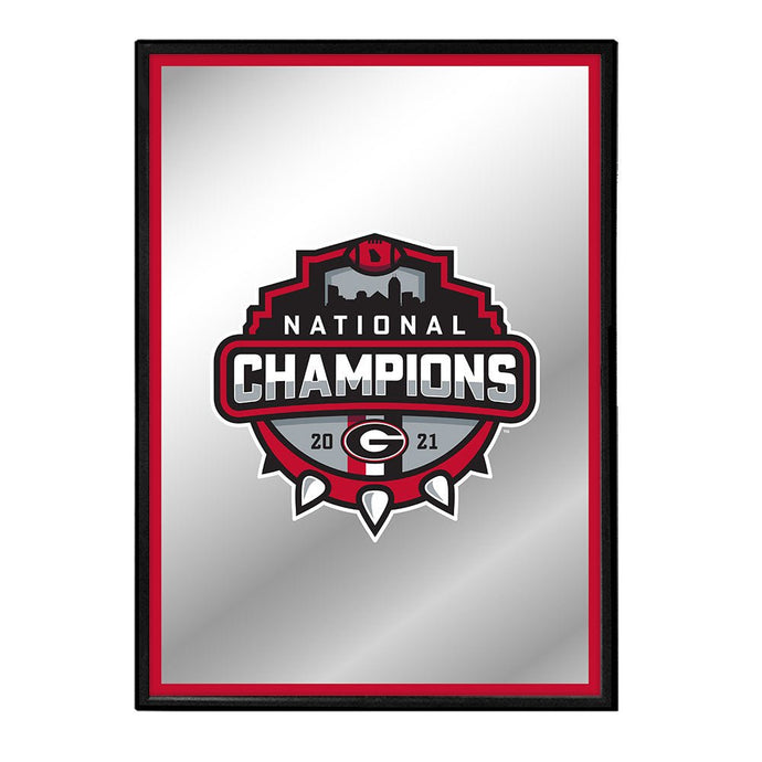 Georgia Bulldogs: National Champions - Framed Mirrored Wall Sign - The Fan-Brand