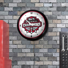 Load image into Gallery viewer, Georgia Bulldogs: National Champions - Retro Lighted Wall Clock - The Fan-Brand