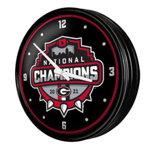 Load image into Gallery viewer, Georgia Bulldogs: National Champions - Retro Lighted Wall Clock - The Fan-Brand