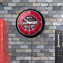 Load image into Gallery viewer, Georgia Bulldogs: National Champions - Retro Lighted Wall Clock - The Fan-Brand