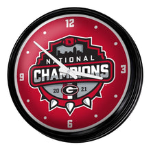 Load image into Gallery viewer, Georgia Bulldogs: National Champions - Retro Lighted Wall Clock - The Fan-Brand