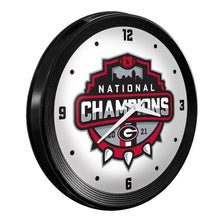 Load image into Gallery viewer, Georgia Bulldogs: National Champions - Ribbed Frame Wall Clock - The Fan-Brand