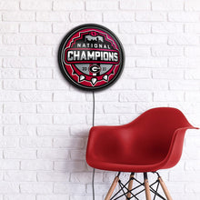 Load image into Gallery viewer, Georgia Bulldogs: National Champions - Round Slimline Lighted Wall Sign - The Fan-Brand