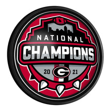 Load image into Gallery viewer, Georgia Bulldogs: National Champions - Round Slimline Lighted Wall Sign - The Fan-Brand
