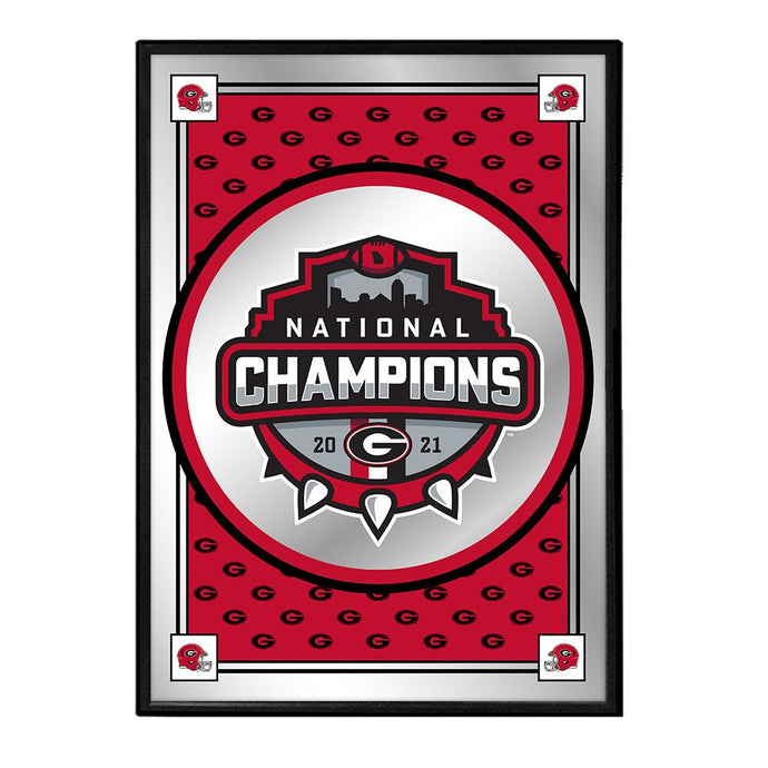 Georgia Bulldogs: National Champions - Team Spirit - Framed Mirrored Wall Sign - The Fan-Brand