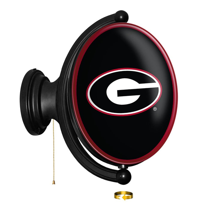 Georgia Bulldogs: Original Oval Rotating Lighted Wall Sign - The Fan-Brand