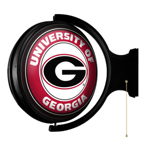 Georgia Bulldogs: Original Round Rotating Lighted Wall Sign - The Fan-Brand