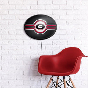 Georgia Bulldogs: Oval Slimline Lighted Wall Sign - The Fan-Brand