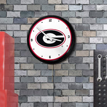 Load image into Gallery viewer, Georgia Bulldogs: &quot;Retro Diner&quot; Lighted Wall Clock - The Fan-Brand