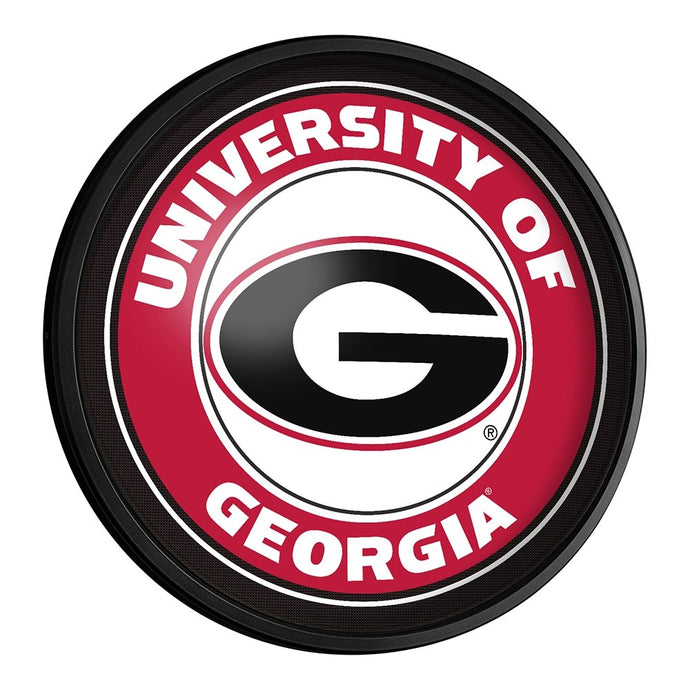 Georgia Bulldogs: Round Slimline Lighted Wall Sign - The Fan-Brand