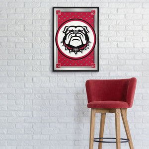 Georgia Bulldogs: Team Spirit, Uga - Framed Mirrored Wall Sign - The Fan-Brand