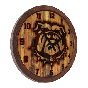 Georgia Bulldogs: Uga - Branded "Faux" Barrel Top Wall Clock - The Fan-Brand