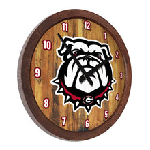 Load image into Gallery viewer, Georgia Bulldogs: Uga - &quot;Faux&quot; Barrel Top Wall Clock - The Fan-Brand