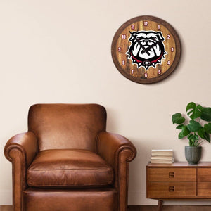 Georgia Bulldogs: Uga - "Faux" Barrel Top Wall Clock - The Fan-Brand