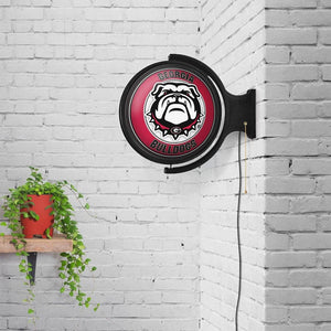 Georgia Bulldogs: Uga - Original Round Rotating Lighted Wall Sign - The Fan-Brand