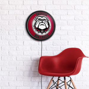 Georgia Bulldogs: Uga - Round Slimline Lighted Wall Sign - The Fan-Brand