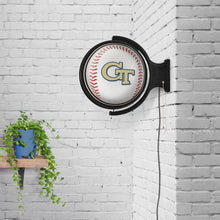 Load image into Gallery viewer, Georgia Tech Yellow Jackets: Baseball - Rotating Lighted Wall Sign - The Fan-Brand