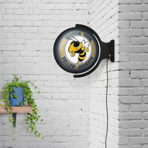 Georgia Tech Yellow Jackets: Mascot - Original Round Rotating Lighted Wall Sign - The Fan-Brand