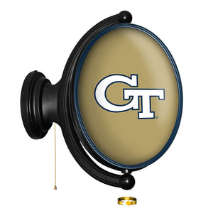 Georgia Tech Yellow Jackets: Original Oval Rotating Lighted Wall Sign - The Fan-Brand