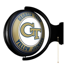 Load image into Gallery viewer, Georgia Tech Yellow Jackets: Original Round Rotating Lighted Wall Sign - The Fan-Brand