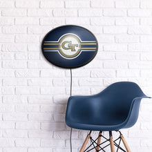 Load image into Gallery viewer, Georgia Tech Yellow Jackets: Oval Slimline Lighted Wall Sign - The Fan-Brand