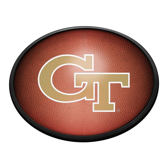 Georgia Tech Yellow Jackets: Pigskin - Oval Slimline Lighted Wall Sign - The Fan-Brand