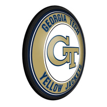 Load image into Gallery viewer, Georgia Tech Yellow Jackets: Round Slimline Lighted Wall Sign - The Fan-Brand