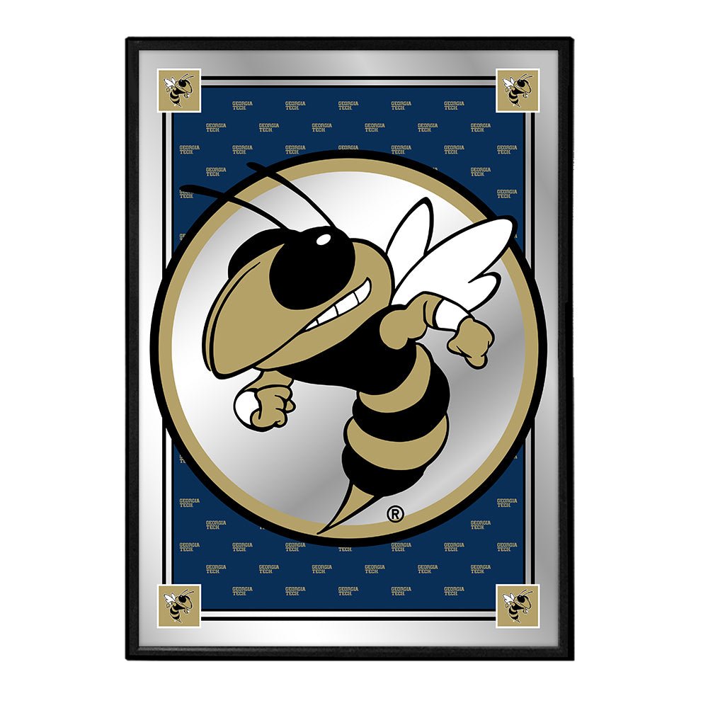 Georgia Tech Yellow Jackets: Team Spirit, Mascot - Framed Mirrored Wall Sign - The Fan-Brand