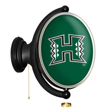 Load image into Gallery viewer, Hawaii Rainbow Warriors: Original Oval Rotating Lighted Wall Sign - The Fan-Brand