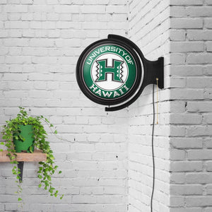 Hawaii Rainbow Warriors: Original Round Rotating Lighted Wall Sign - The Fan-Brand