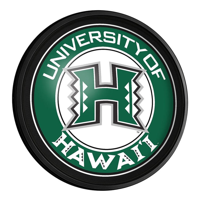 Hawaii Rainbow Warriors: Round Slimline Lighted Wall Sign - The Fan-Brand