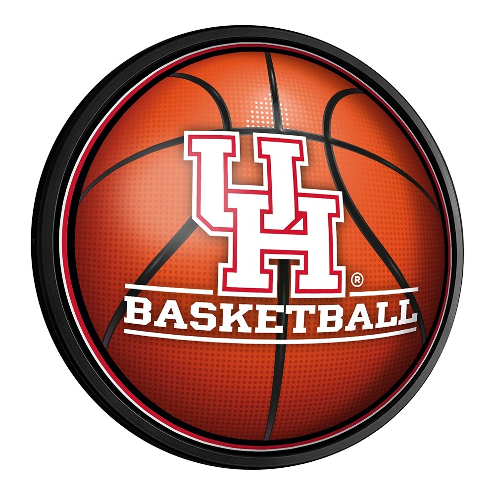 Houston Cougars: Basketball - Round Slimline Lighted Wall Sign - The Fan-Brand