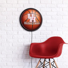 Load image into Gallery viewer, Houston Cougars: Basketball - Round Slimline Lighted Wall Sign - The Fan-Brand