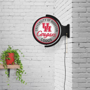 Houston Cougars: Cougars - Original Round Rotating Lighted Wall Sign - The Fan-Brand