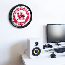 Load image into Gallery viewer, Houston Cougars: Ribbed Frame Wall Clock - The Fan-Brand