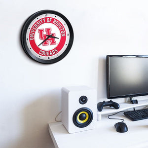 Houston Cougars: Ribbed Frame Wall Clock - The Fan-Brand