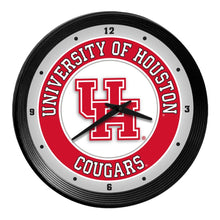 Load image into Gallery viewer, Houston Cougars: Ribbed Frame Wall Clock - The Fan-Brand