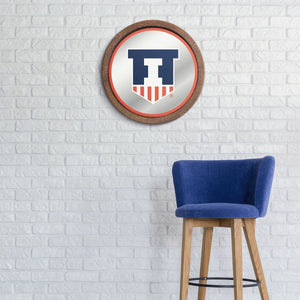 Illinois Fighting Illini: Badge - Mirrored Barrel Top Mirrored Wall Sign - The Fan-Brand