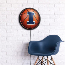 Load image into Gallery viewer, Illinois Fighting Illini: Basketball - Round Slimline Lighted Wall Sign - The Fan-Brand