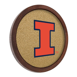 Illinois Fighting Illini: "Faux" Barrel Framed Cork Board - The Fan-Brand