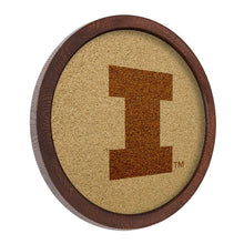 Load image into Gallery viewer, Illinois Fighting Illini: &quot;Faux&quot; Barrel Framed Cork Board - The Fan-Brand