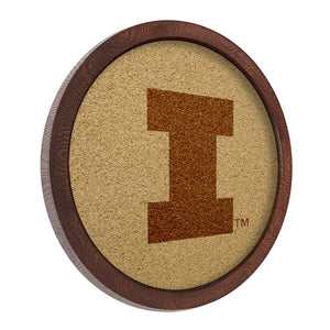 Illinois Fighting Illini: "Faux" Barrel Framed Cork Board - The Fan-Brand