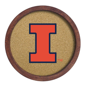 Illinois Fighting Illini: "Faux" Barrel Framed Cork Board - The Fan-Brand