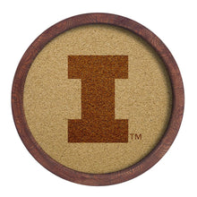 Load image into Gallery viewer, Illinois Fighting Illini: &quot;Faux&quot; Barrel Framed Cork Board - The Fan-Brand