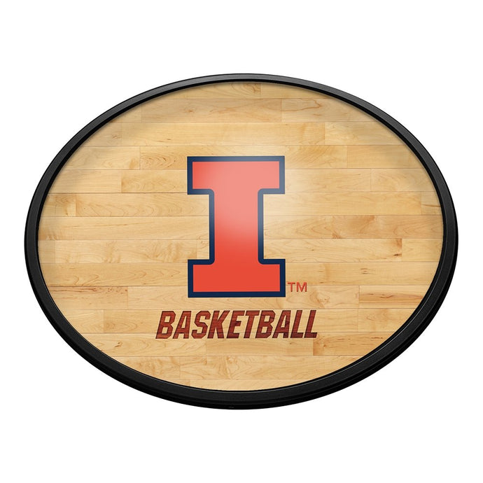 Illinois Fighting Illini: Hardwood - Oval Slimline Lighted Wall Sign - The Fan-Brand