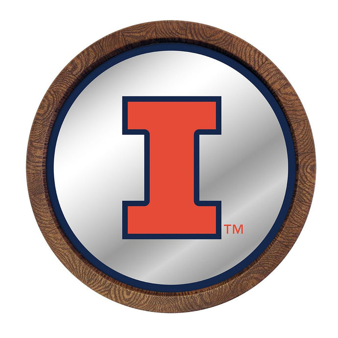 Illinois Fighting Illini: Mirrored Barrel Top Mirrored Wall Sign - The Fan-Brand