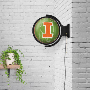 Illinois Fighting Illini: On the 50 - Rotating Lighted Wall Sign - The Fan-Brand