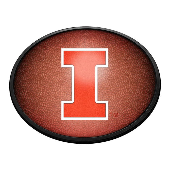 Illinois Fighting Illini: Pigskin - Oval Slimline Lighted Wall Sign - The Fan-Brand